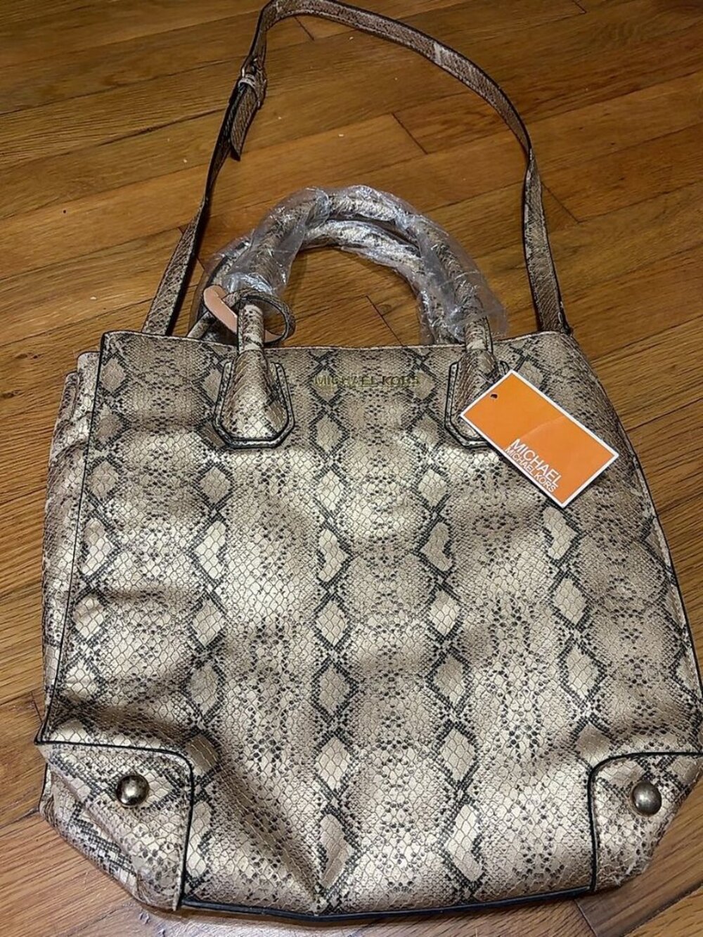 Michael Kors Python Print Snakeskin Embossed Tote Handbag
